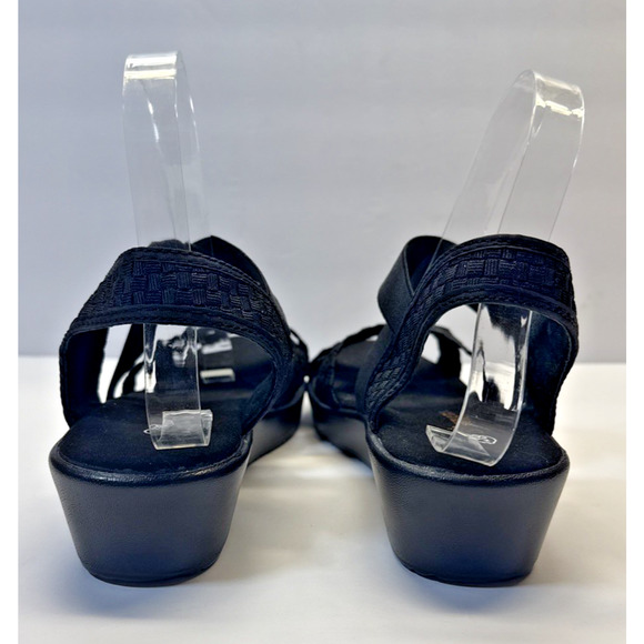 Bernie Mev Lisa Sandal Women’s Size 8 (39) Black Peep Toe Comfort Wedge NWB - Picture 5 of 9